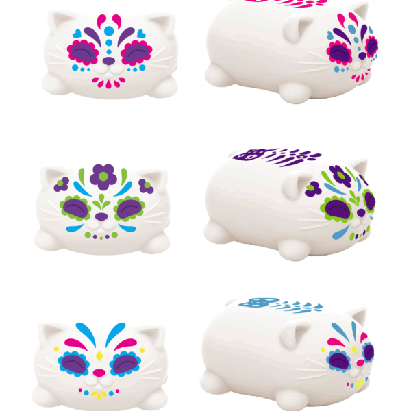 NeeDoh Sugar Skull Cats - Sensory Toy with a Satisfying Dough Filling